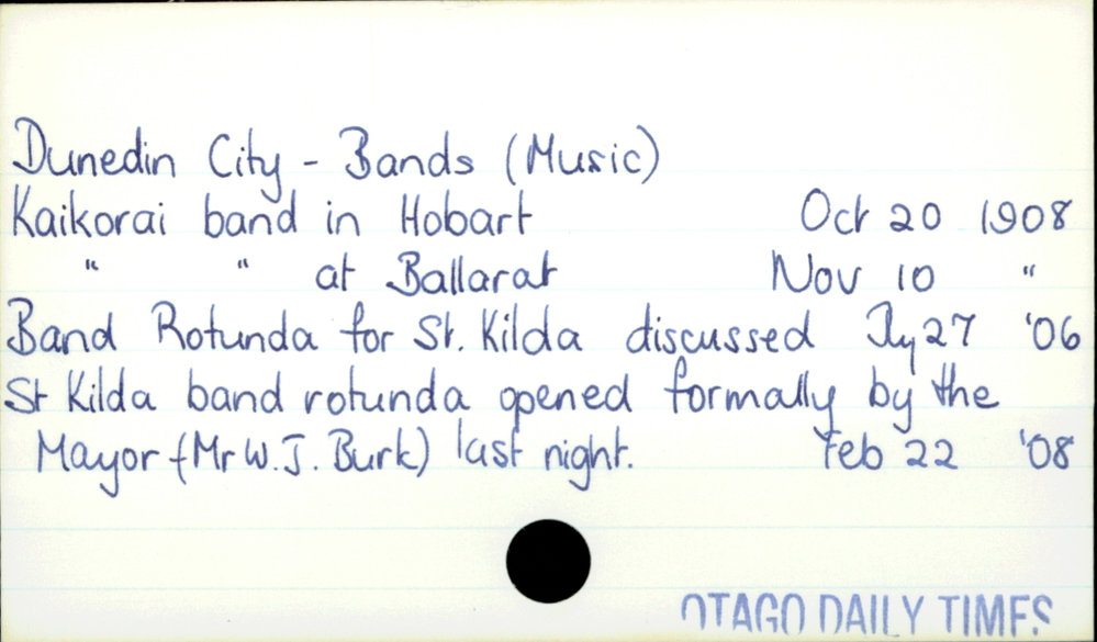 Dunedin City - Bands (Music)