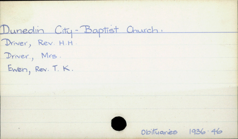 Dunedin City - Baptist Church.