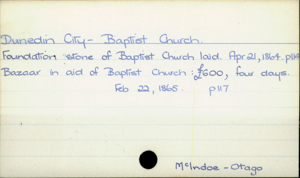 Dunedin City -  Baptist Church.