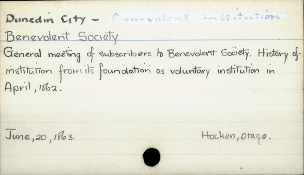 Dunedin City - Benevolent Society