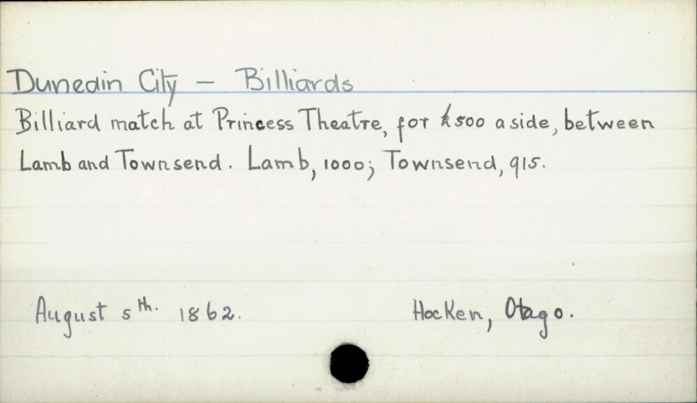 Dunedin City - Billiards