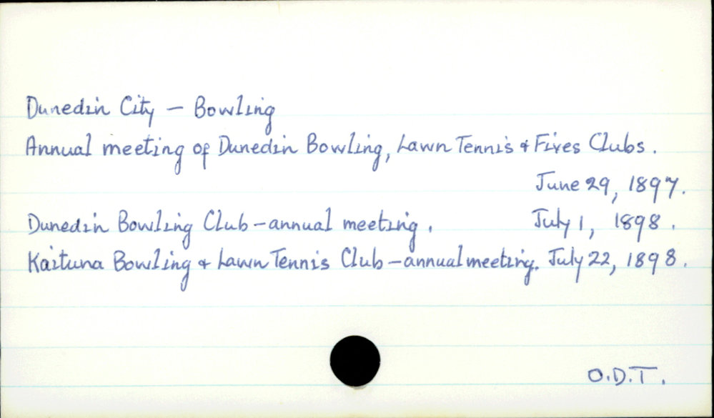 Dunedin City - Bowling