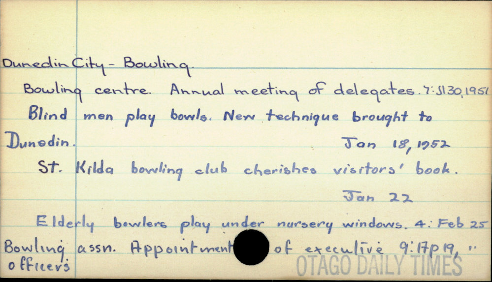 Dunedin City - Bowling.