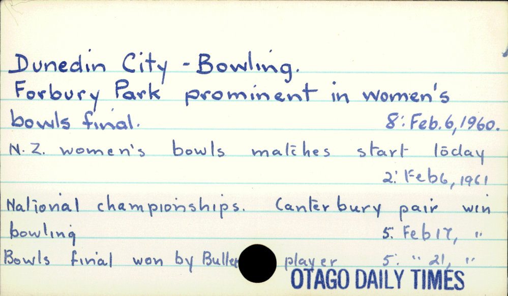 Dunedin City - Bowling.
