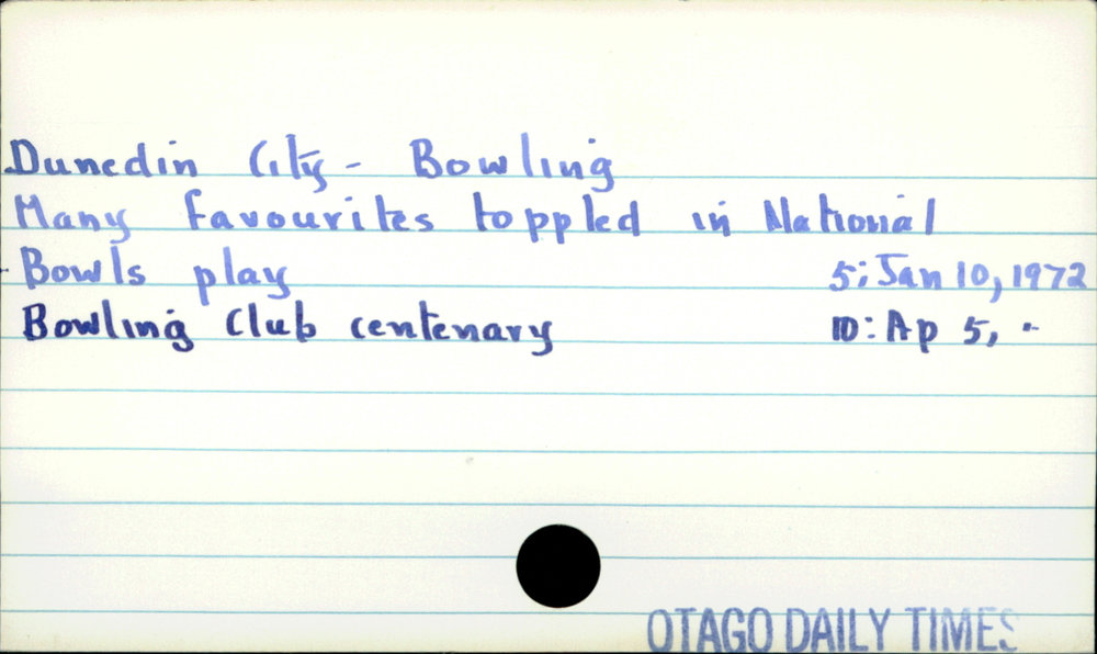 Dunedin City -  Bowling