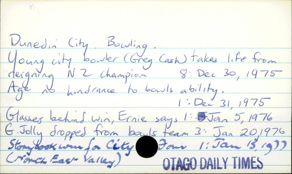 Dunedin City - Bowling 