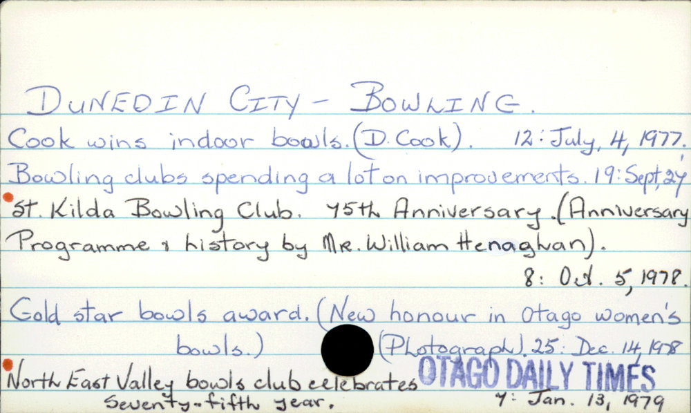 Dunedin City - Bowling 