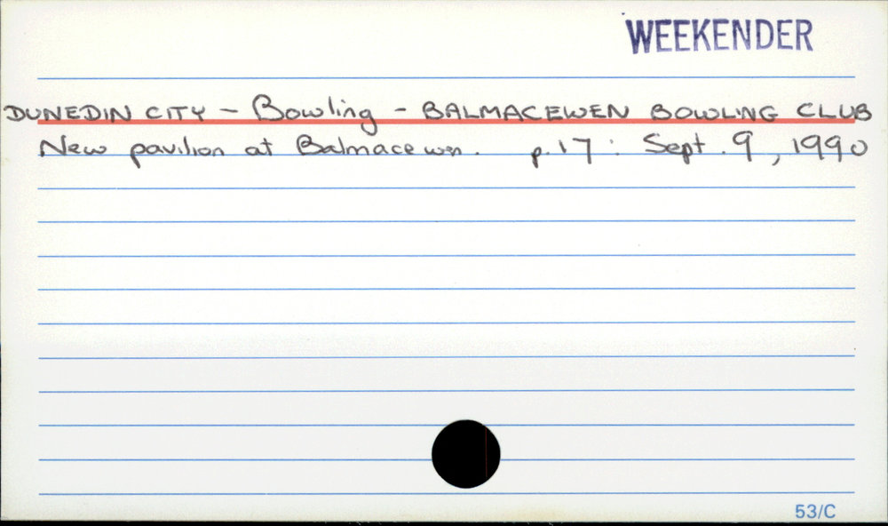 Dunedin City - Bowling - Balmacewen Bowling Club