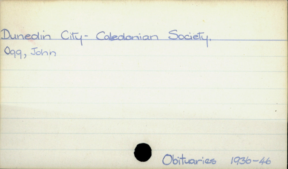 Dunedin City - Caledonian Society.