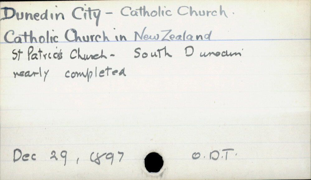Dunedin City - Catholic Church.  Catholic Church in New Zealand