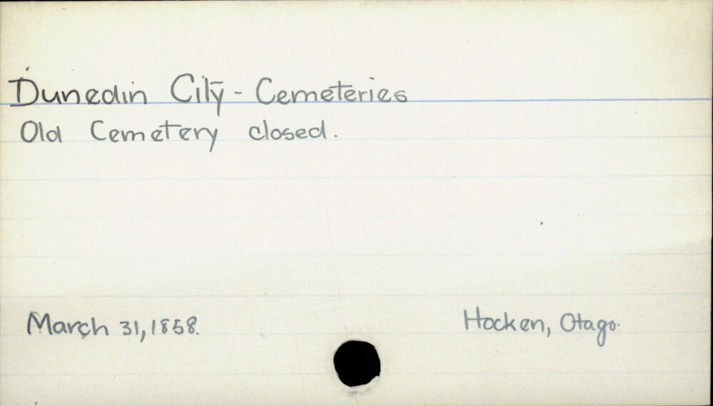 Dunedin City - Cemeteries