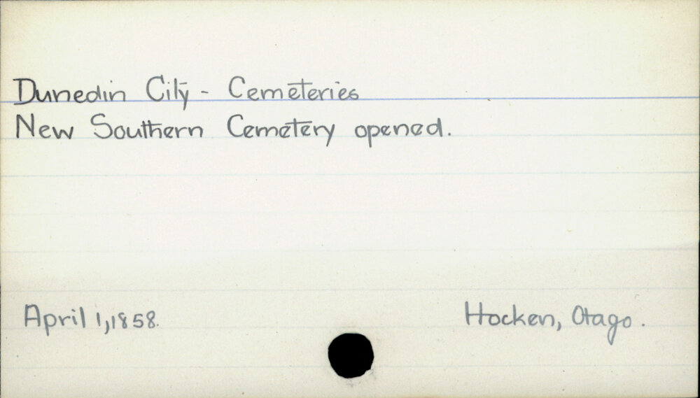 Dunedin City - Cemeteries