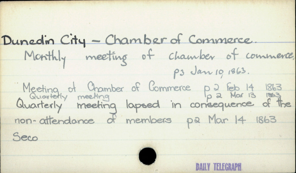 Dunedin City - Chamber of Commerce.