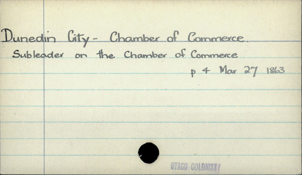 Dunedin City -  Chamber of Commerce.