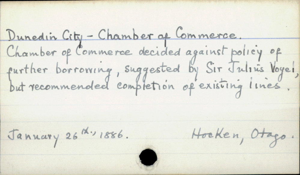 Dunedin City - Chamber of Commerce.