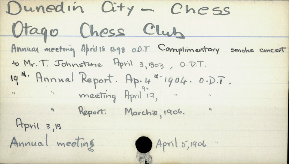 Dunedin City - Chess Otago Chess Club