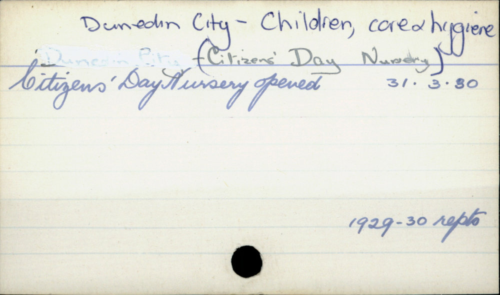 Dunedin City - Children, care &amp; hygiene (Citizen's Day Nursery)