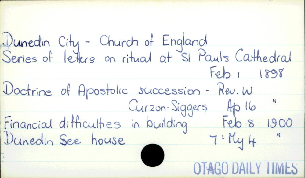 Dunedin City - Church of England