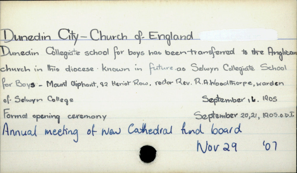 Dunedin City - Church of England