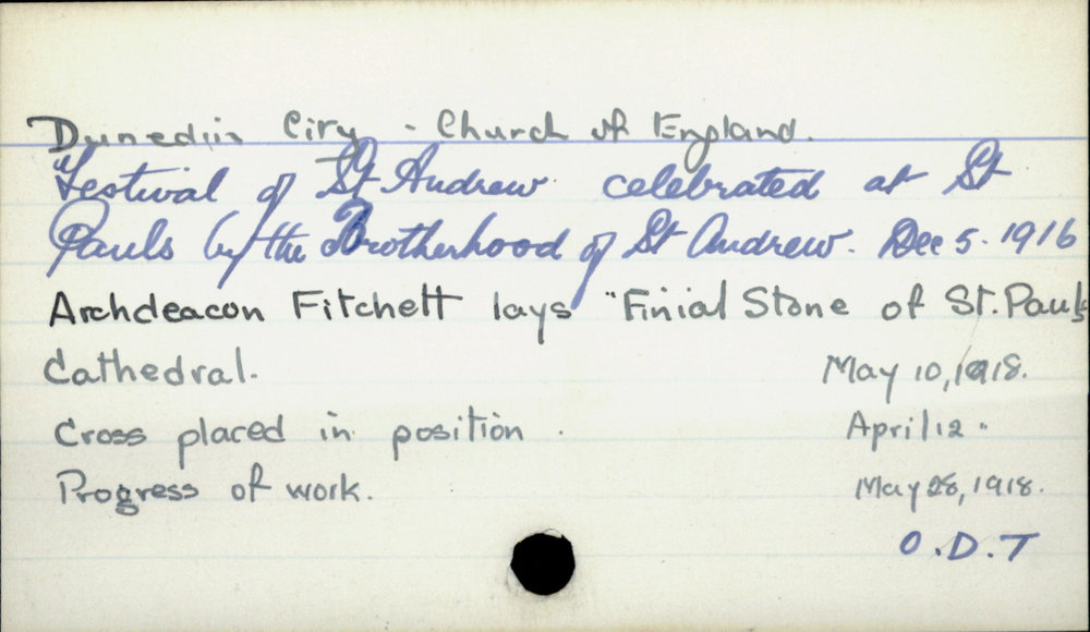 Dunedin City - Church of England.