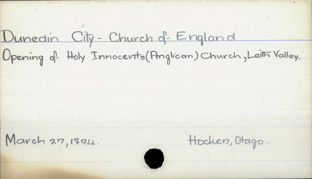 Dunedin City - Church of England