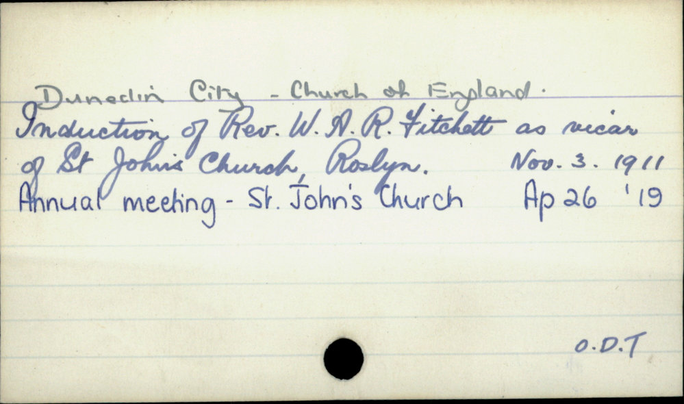 Dunedin City - Church of England.