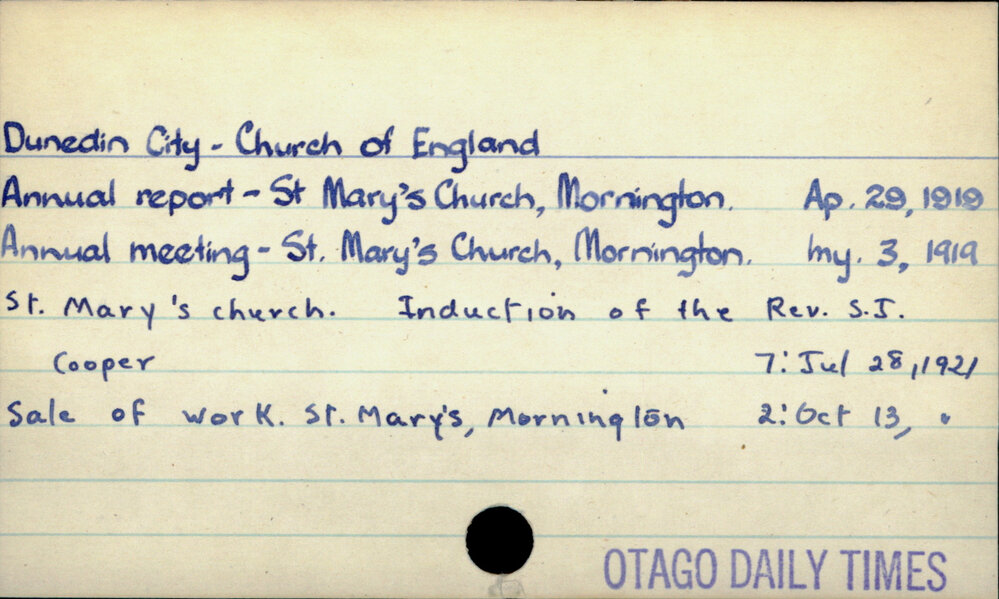 Dunedin City - Church of England