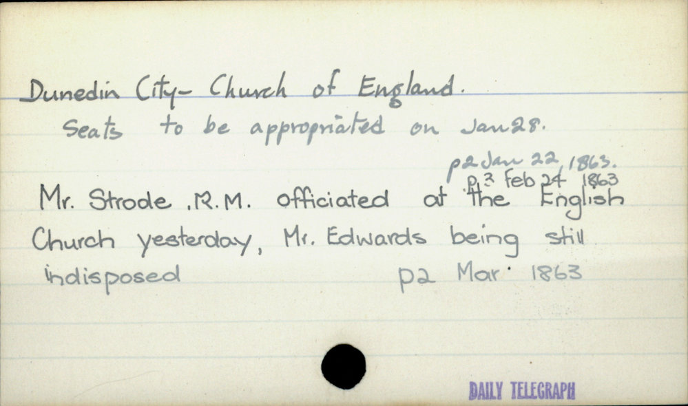 Dunedin City - Church of England.