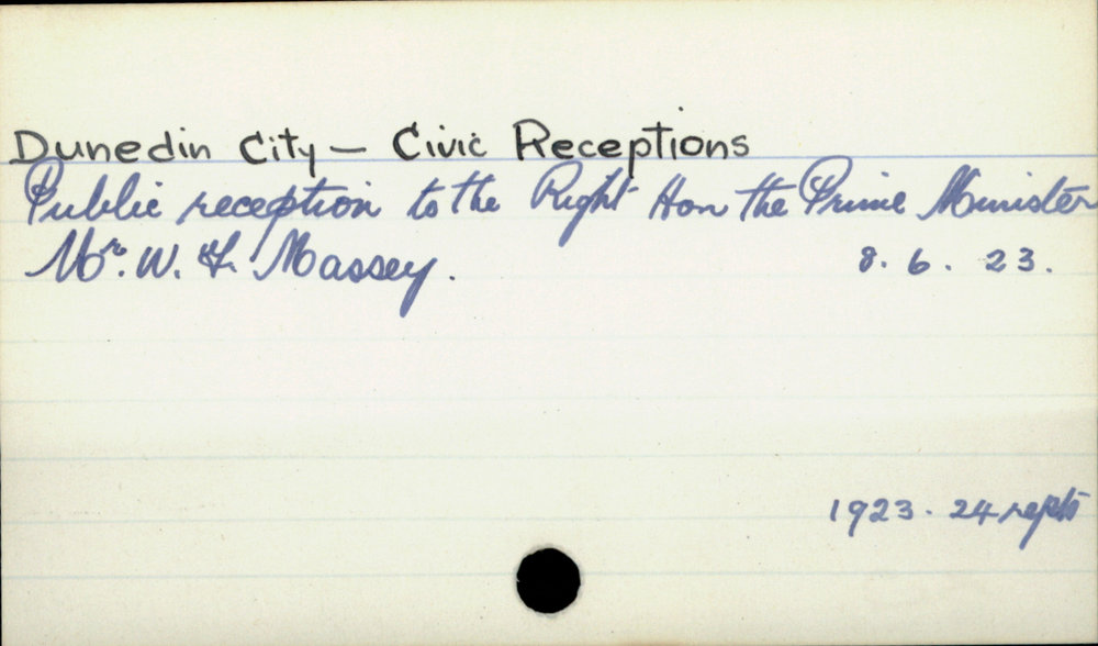 Dunedin City - Civic Receptions