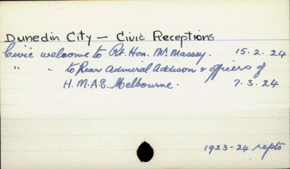 Dunedin City - Civic Receptions