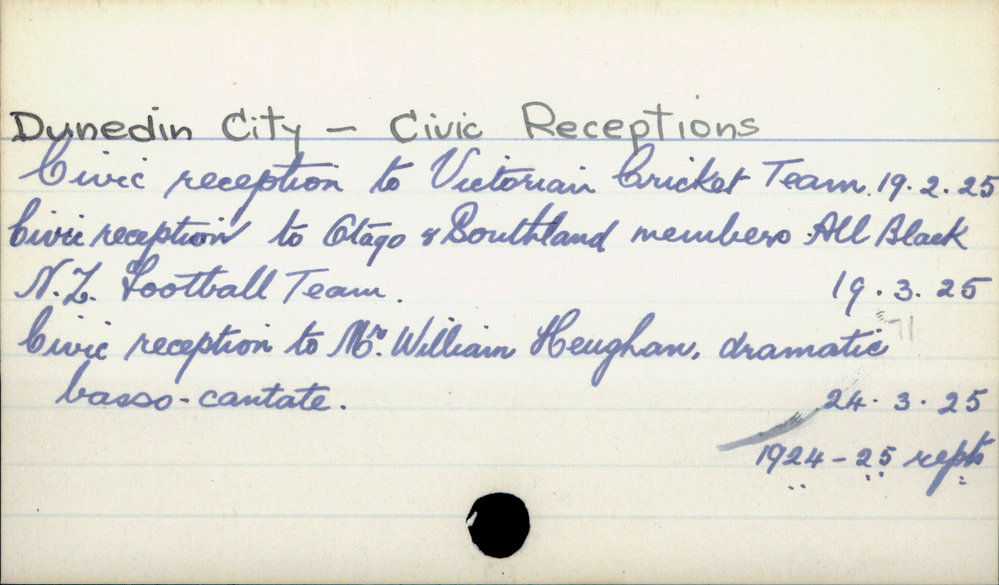 Dunedin City - Civic Receptions