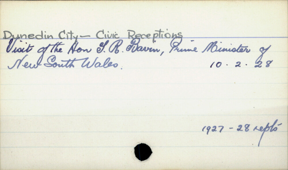 Dunedin City - Civic Receptions
