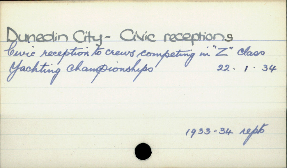 Dunedin City-  Civic receptions