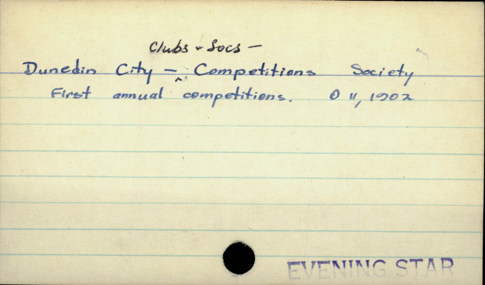 Dunedin City - Clubs and societies - Competitions Society