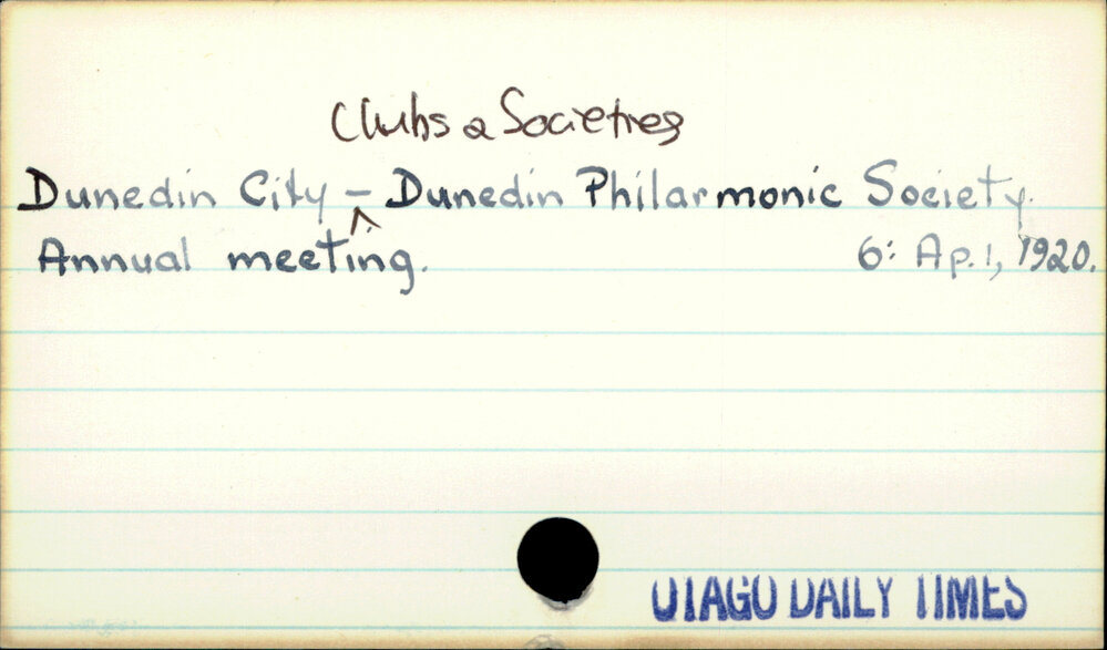 Dunedin City - Clubs &amp; Societies 