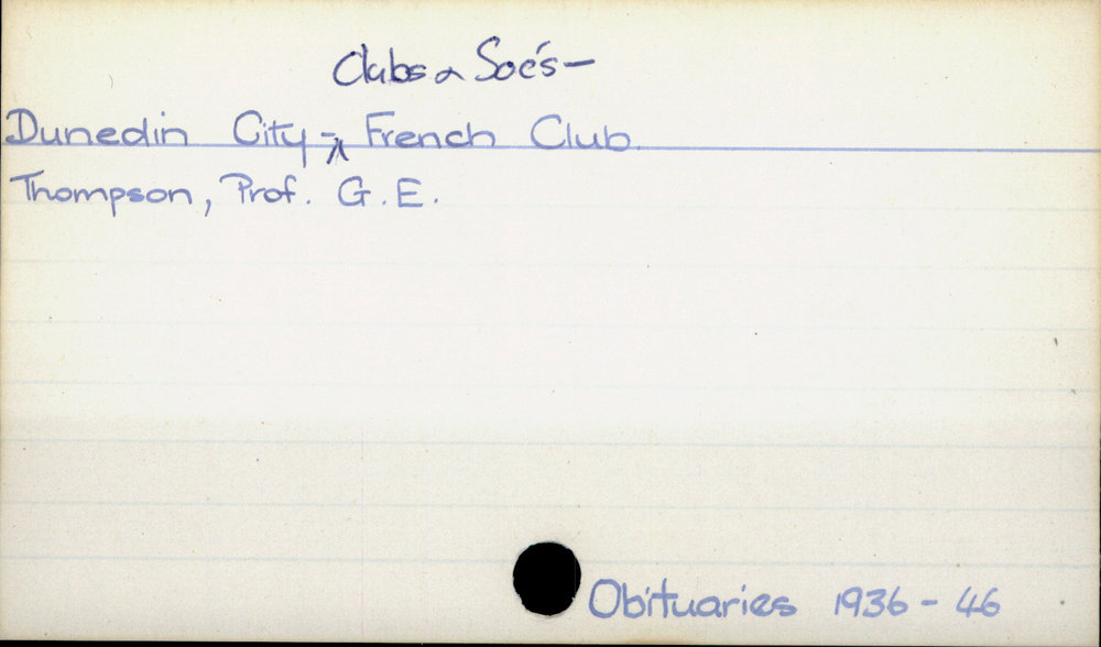 Dunedin City - Clubs &amp; Soc's - French Club.
