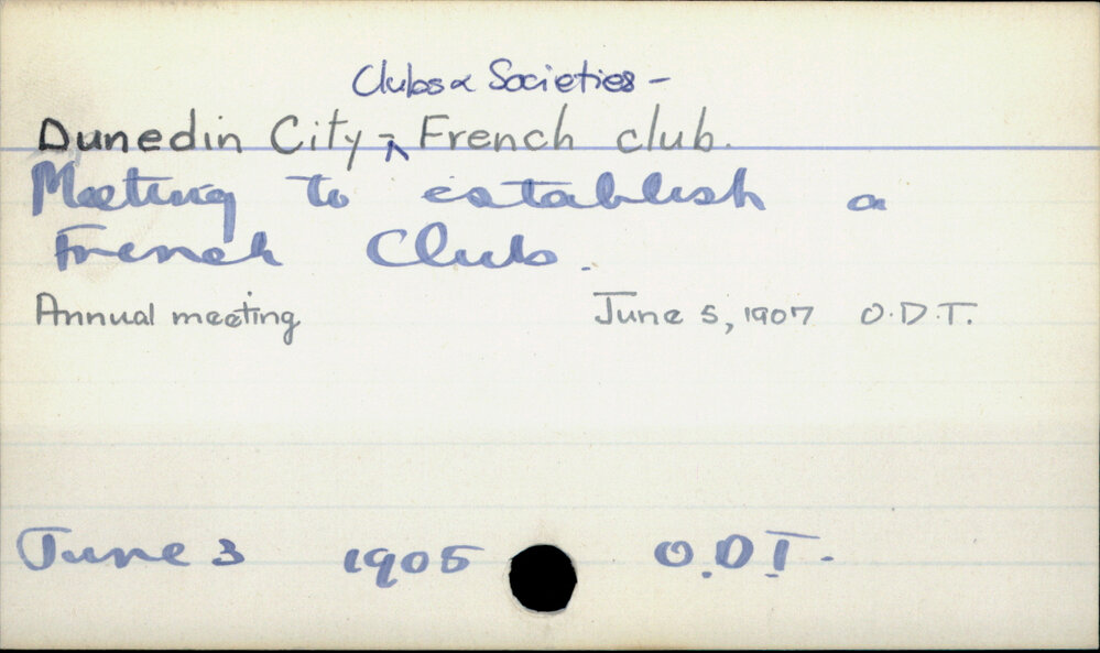Dunedin City - Clubs and societies - French Club