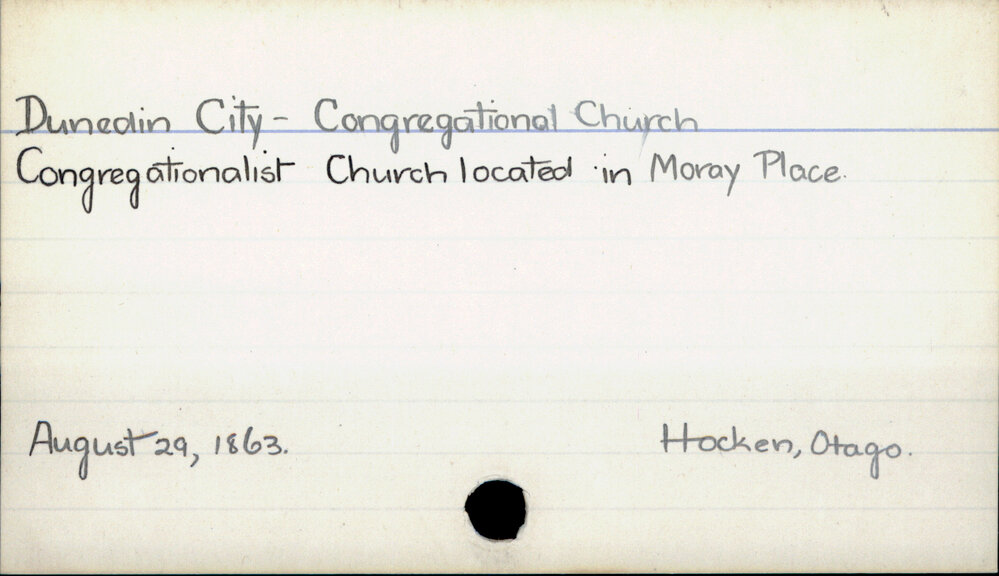 Dunedin City - Congregational Church
