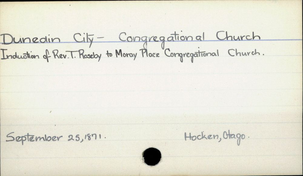 Dunedin City -  Congregational Church
