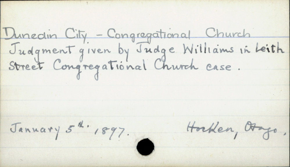 Dunedin City - Congregational Church