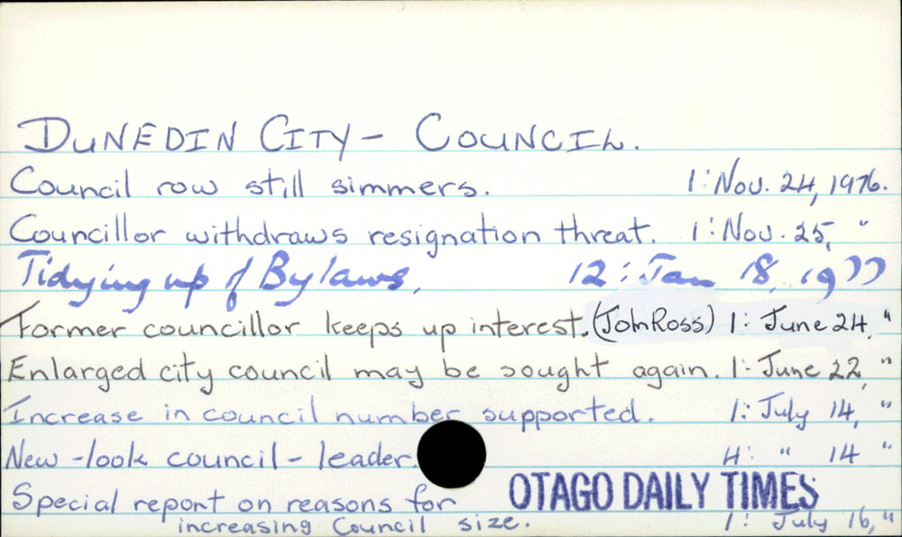 DUNEDIN CITY - COUNCIL.
