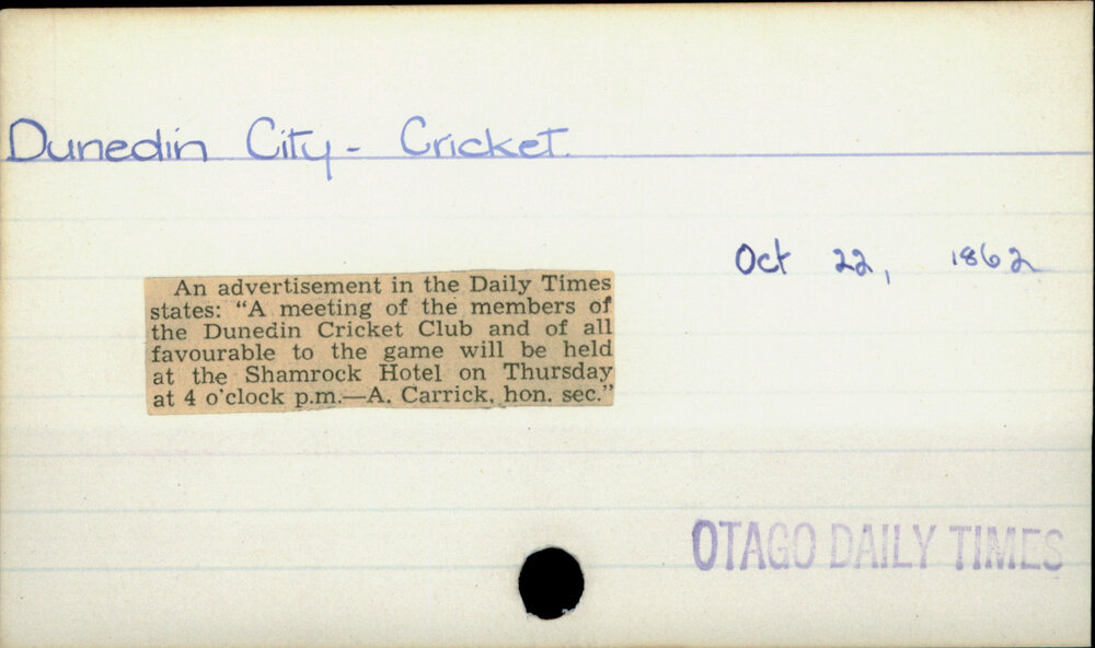 Dunedin City - Cricket
