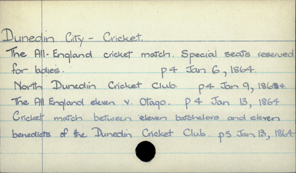 Dunedin City - Cricket