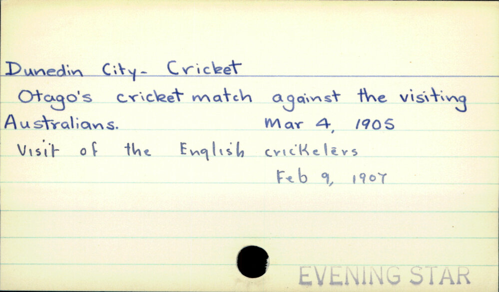 Dunedin City - Cricket