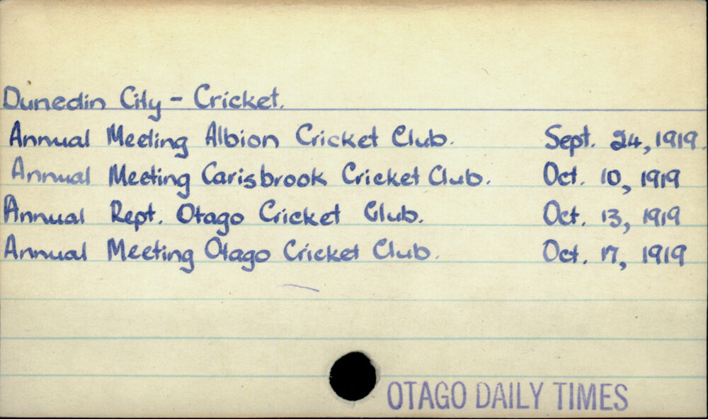 Dunedin City - Cricket