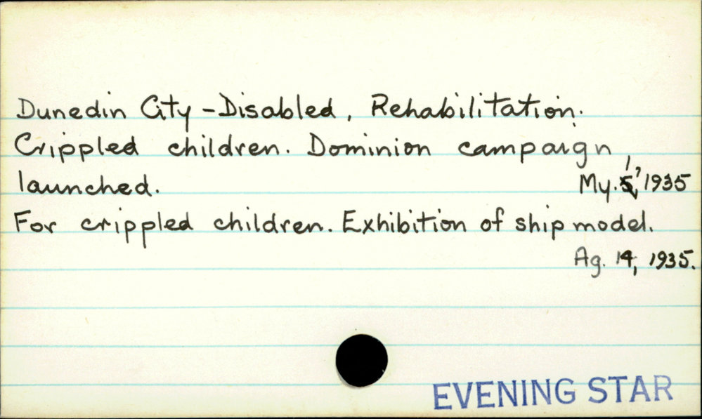 Dunedin City - Disabled , Rehabilitation.