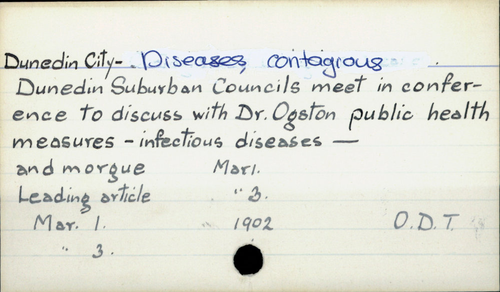 Dunedin City - Diseases, contagious
