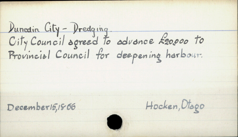 Dunedin City - Dredging.