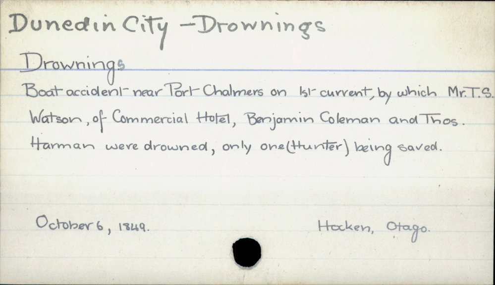 Dunedin City - Drownings