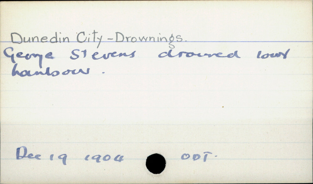 Dunedin City - Drownings.